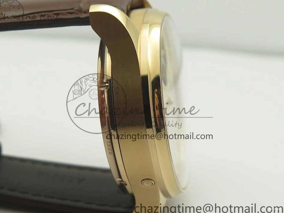 MIROTIME 0209 Portuguese Tourbillon IW504602 RG ZF Best Edition White Dial on Brown Leather Strap Stretchable 7178